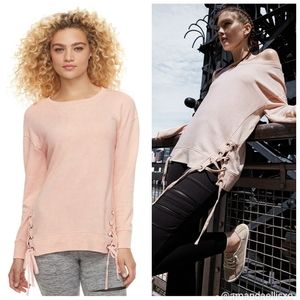 Madden NYC G.I Jane Lace Up Pullover Sweatshirt